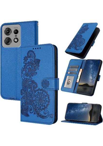 Motorola Kenar 50 Pro Kickstand Koruyucu Pu Deri Flip Case (Yurt Dışından)