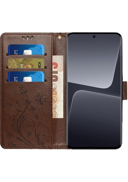 Xiaomi Redmi Not 13 4g Pu Deri Kickstand Manyetik Kart Için Filp Durumda (Yurt Dışından)