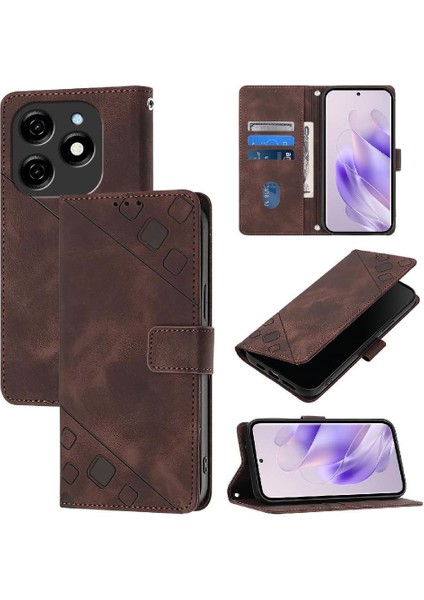 Tecno Spark 20 Manyetik Deri Kart Tutucu Cüzdan Flip Kapak Için Kılıf (Yurt Dışından)