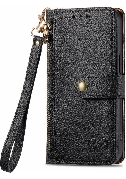 Xiaomi Poco F6 Cüzdan Fermuar Aşk Için Flip Case Darbeye Deri Kılıf (Yurt Dışından)