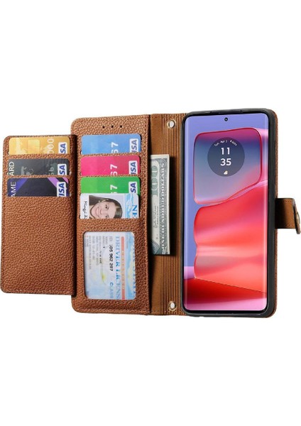 Motorola Kenar 50 Pro Aşk Deri Kılıf Cüzdan Fermuar Için Flip Case (Yurt Dışından) indirimleri