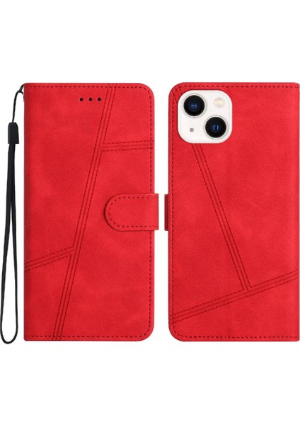 IPhone 13 Için Flip Case Mini Bilek Kayışı Tam Koruma Cüzdan Pu Deri (Yurt Dışından)