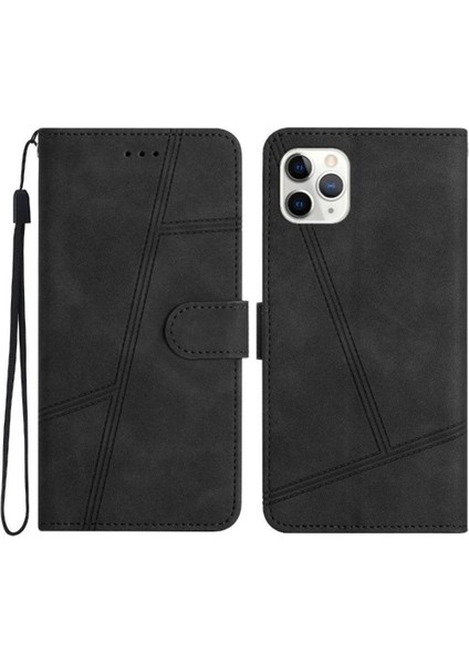IPhone 11 Için Flip Case Pro Cüzdan Pu Deri Flip Folio Bilek Kayışı Tam (Yurt Dışından)