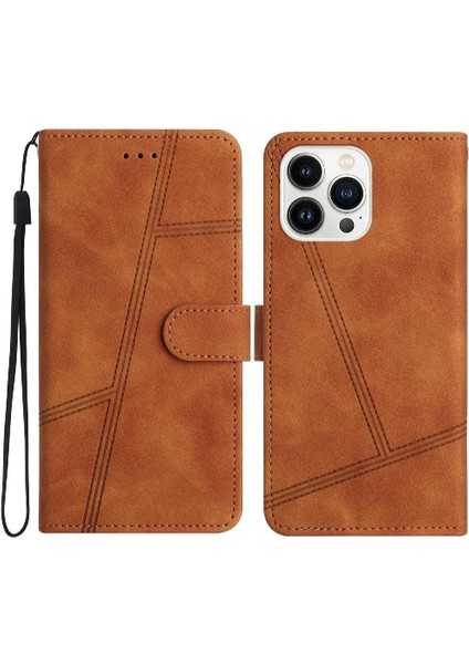 IPhone 13 Için Flip Case Pro Max Tam Koruma Bilek Kayışı Cüzdan Pu Flip (Yurt Dışından)