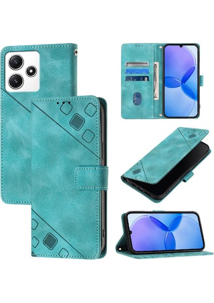 Xiaomi Redmi Için 12 4g Manyetik Deri Kart Tutucu Cüzdan Kapak Çevirin (Yurt Dışından)