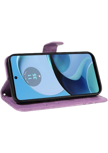Motorola Moto G14 4g Için Flip Case Kredi Kartı Yuvası ile Kabartmalı Yüksek (Yurt Dışından) modelleri