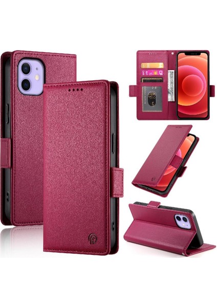IPhone 12 Cüzdan Günlük Kullanım Için Flip Case Kart Yuvaları Flip Iş (Yurt Dışından)