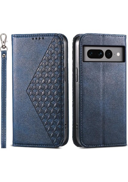 Google Piksel 7 Pro Cüzdan Standı Için Flip Case Günlük Kullanım El Kayışı Eşkenar Dörtgen (Yurt Dışından)