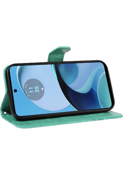Motorola Moto G14 4g Için Flip Case Kredi Kartı Yuvası ile Kabartmalı Yüksek (Yurt Dışından) indirimleri