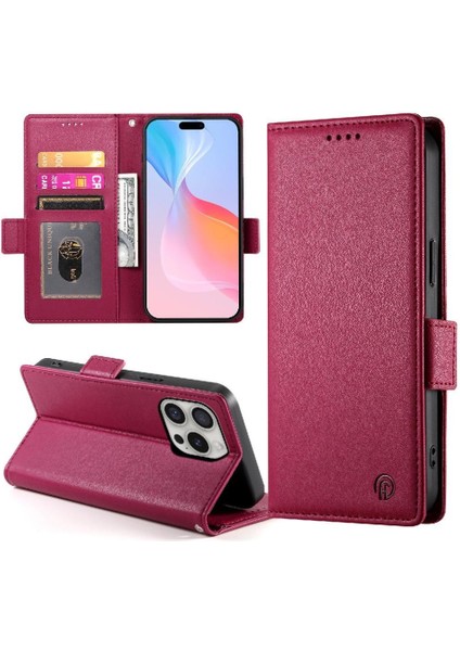 IPhone 16 Pro Iş Flip Kart Yuvaları Günlük Kullanım Cüzdan Için Flip Case (Yurt Dışından)