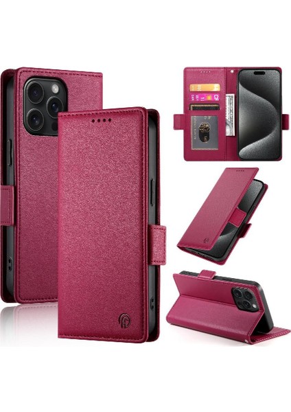 IPhone 15 Için Flip Case Pro Max Kartvizit Yuvaları Cüzdan Flip Günlük Kullanım (Yurt Dışından)