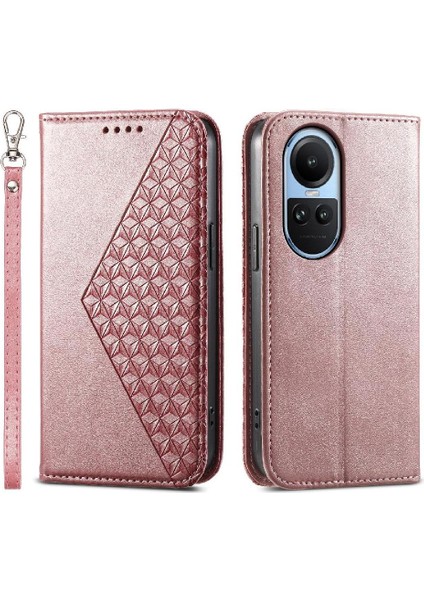 Oppo Oppo 10 5g Günlük Kullanım Için Flip Case Eşkenar Dörtgen Şekli Cüzdan Standı El (Yurt Dışından)