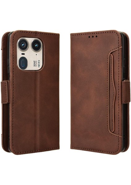 Motorola Moto X50 Deri Cüzdan Kapak Manyetik Kapatma Kartı Için Kılıf (Yurt Dışından)