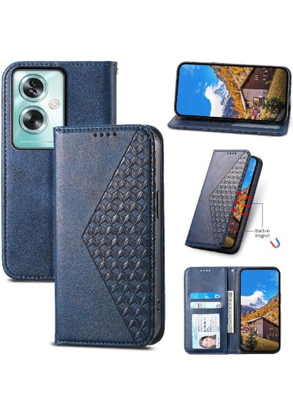 Oppo A79 5g Için Flip Case Standı Cüzdan Eşkenar Dörtgen Şekli Günlük Kullanım El Kayışı (Yurt Dışından)