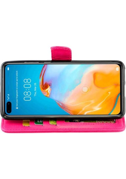 Huawei P40 Pro Darbeye Manyetik Kapatma Pu Deri Kart Için Flip Case (Yurt Dışından)