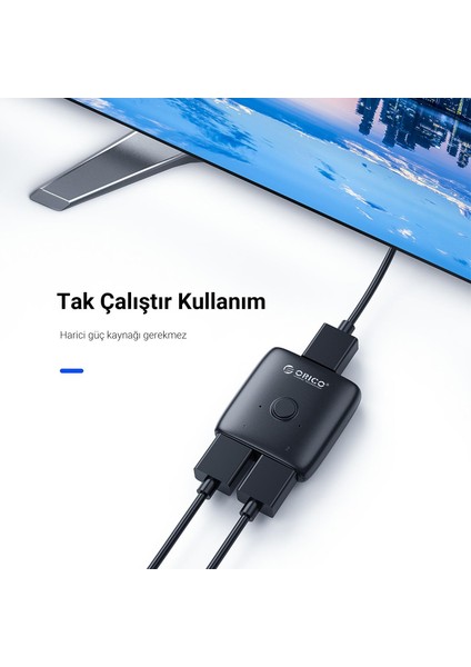 2 Giriş 1 Çıkış / 1 Giriş 2 Çıkış Çift Yönlü HDMI 2.0 4K@60Hz Switch Splitter Ayırıcı