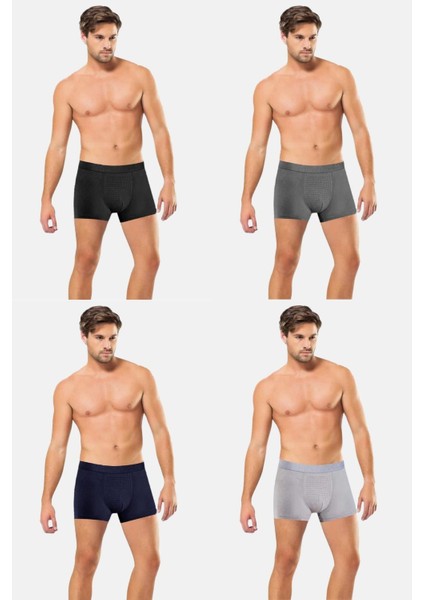 4 Adet Anıt Erkek Nefes Alan Bambu Likralı Boxer 1284