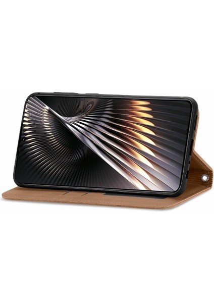 Xiaomi Poco F6 Flip Kapak Için Flip Case Basit Iş Deri Kılıf (Yurt Dışından)
