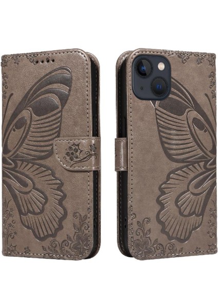 Kredi Kartı Yuvası ile IPhone 13 Mini Yüksek Kalite Deri Için Flip Case (Yurt Dışından)