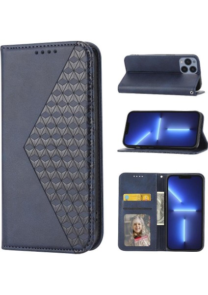 IPhone 12 Için Flip Case Pro Max Eşkenar Dörtgen Şekli El Kayışı Cüzdan Günlük Kullanım (Yurt Dışından)
