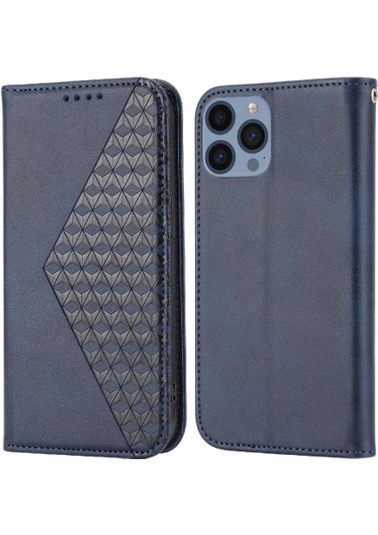 IPhone 12 Için Flip Case Pro Max Eşkenar Dörtgen Şekli El Kayışı Cüzdan Günlük Kullanım (Yurt Dışından)
