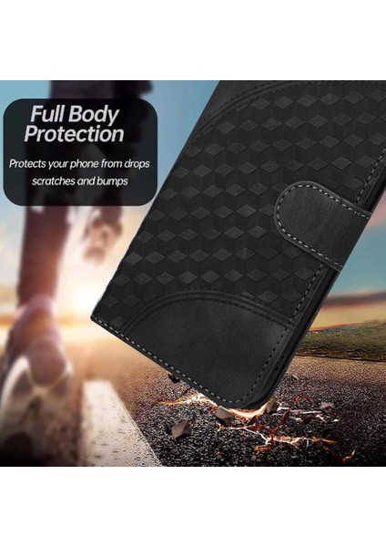 Xiaomi Redmi 13 Için Flip Case Geometrik Desen Darbeye Deri Kılıf Pu (Yurt Dışından)