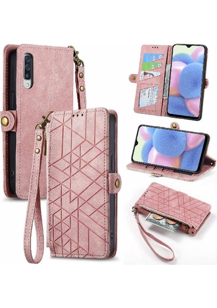 Samsung Galaxy A30S Basit Iş Deri Çanta Cüzdan Için Flip Case (Yurt Dışından)