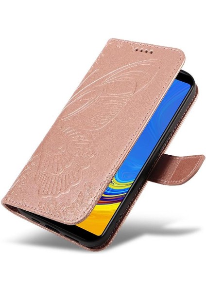 Samsung Galaxy A9 2018 Ayrılabilir El Kayışı Kabartmalı Yüksek Flip Case (Yurt Dışından)