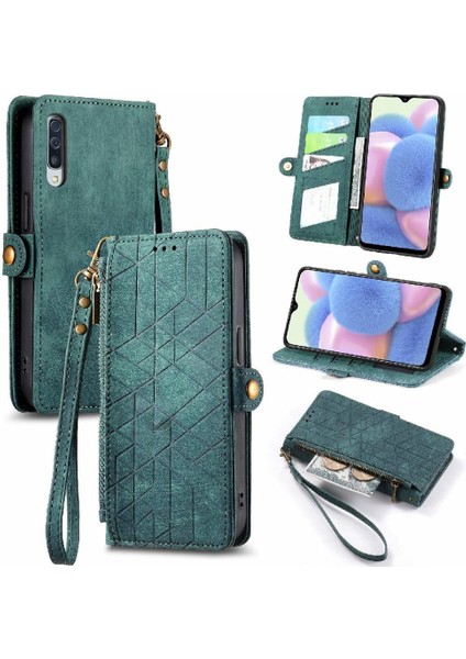 Samsung Galaxy A30S Basit Iş Deri Çanta Cüzdan Için Flip Case (Yurt Dışından)