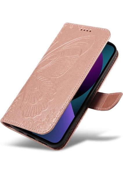 Kredi Kartı Yuvası ile IPhone 13 Mini Yüksek Kalite Deri Için Flip Case (Yurt Dışından)