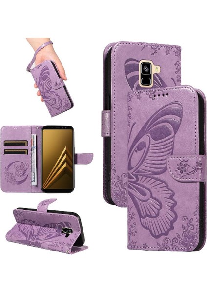 Samsung Galaxy A8 2018 Için Flip Case Kredi ile Ayrılabilir El Kayışı (Yurt Dışından)