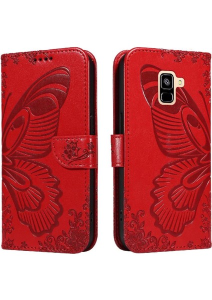 Samsung Galaxy A8 2018 Için Flip Case Kredi ile Ayrılabilir El Kayışı (Yurt Dışından)