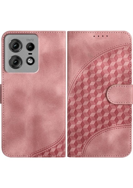 Motorola Kenar 50 Pro Için Flip Case Geometrik Desen Pu Deri Kapak Çevirin (Yurt Dışından)