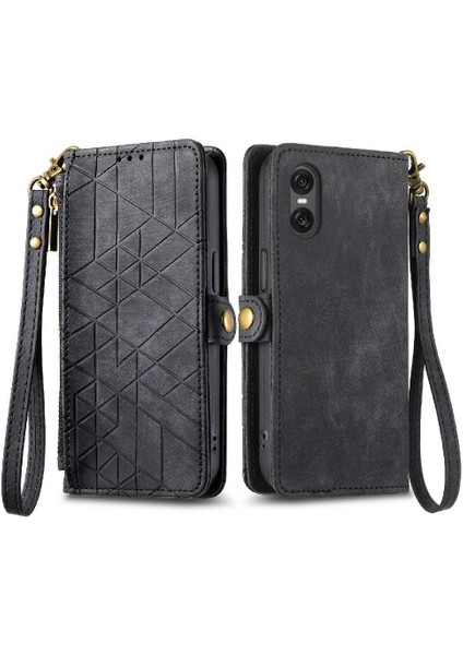 Sony Xperia 10 Vı Cüzdan Için Flip Case Basit Iş Darbeye Deri (Yurt Dışından)