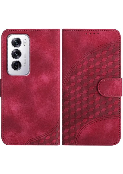 Oppo Flip 12 5g Geometrik Desen Flip Iş Pu Deri Için Flip Case (Yurt Dışından)