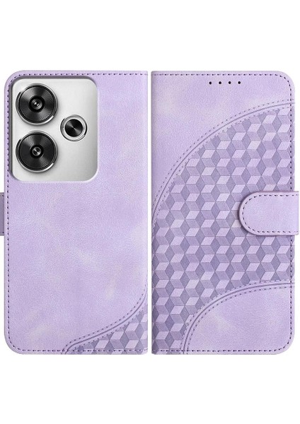 Xiaomi Poco F6 Için Flip Case Pu Deri Kapak Çevirin Geometrik Desen Kartı (Yurt Dışından)