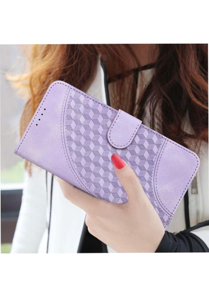 Xiaomi Poco F6 Için Flip Case Pu Deri Kapak Çevirin Geometrik Desen Kartı (Yurt Dışından)