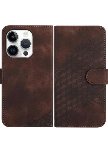 IPhone 16 Için Flip Case Pro Max Flip Iş Geometrik Desen Manyetik (Yurt Dışından)