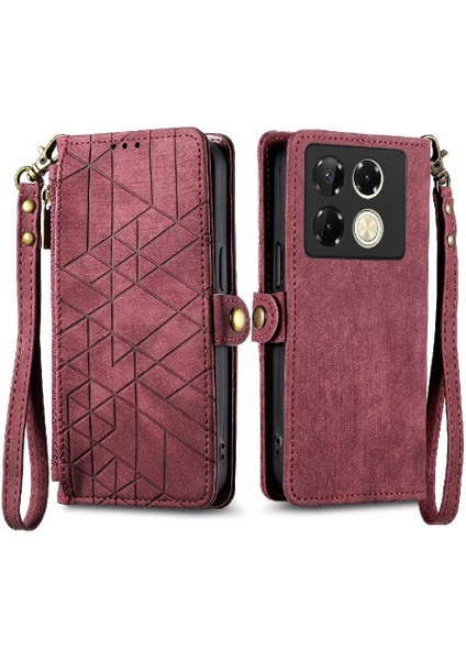 Infinix Not Için Flip Case 40 Pro 4g Cüzdan Darbeye Kapak Kapak Deri (Yurt Dışından)