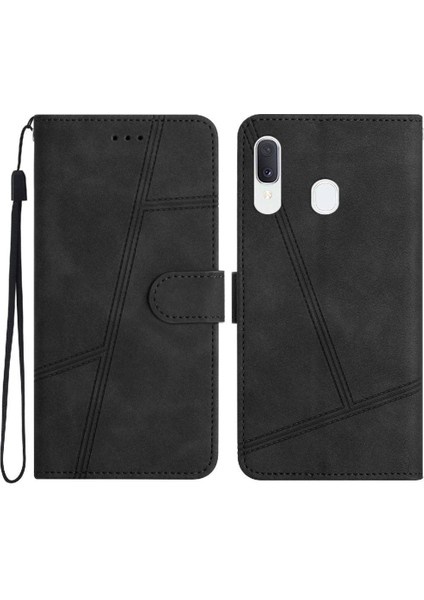 Samsung Galaxy A40 Için Flip Case Kart Yuvaları Tutucu Manyetik Kapak Folio Pu (Yurt Dışından)