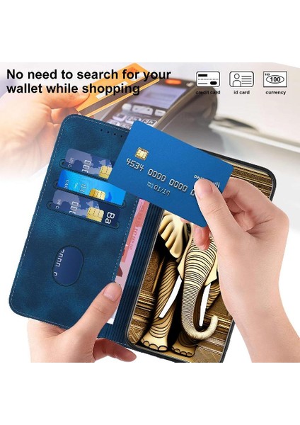 Samsung Galaxy M55 Darbeye Deri Kılıf Için Flip Case Geometrik Desen (Yurt Dışından)