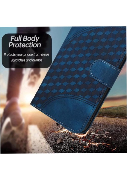 Samsung Galaxy M55 Darbeye Deri Kılıf Için Flip Case Geometrik Desen (Yurt Dışından)