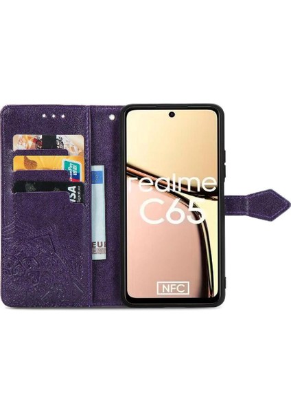 Realme C65 Için Flip Case Zarif Desen Basit Iş Kapak Kılıfı (Yurt Dışından)