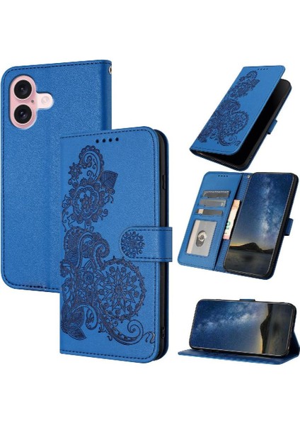 IPhone 16 Için Flip Case Kart Yuvası Standı Pu Deri ile Folio Kitap Çevirin (Yurt Dışından)