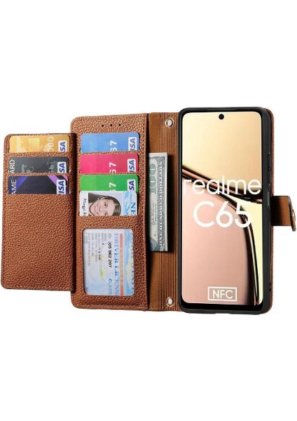 Realme C65 Aşk Fermuar Cüzdan Deri Kılıf Için Flip Case Darbeye (Yurt Dışından)