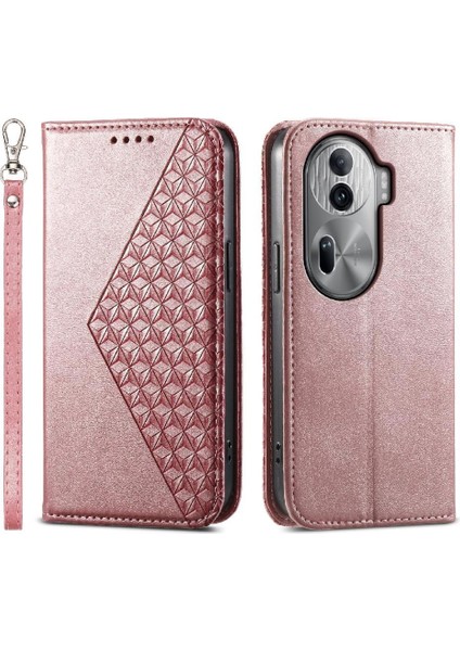Oppo Oppo 11 Pro 5g Için Flip Case El Kayışı Günlük Kullanım Cüzdan Eşkenar Dörtgen (Yurt Dışından)
