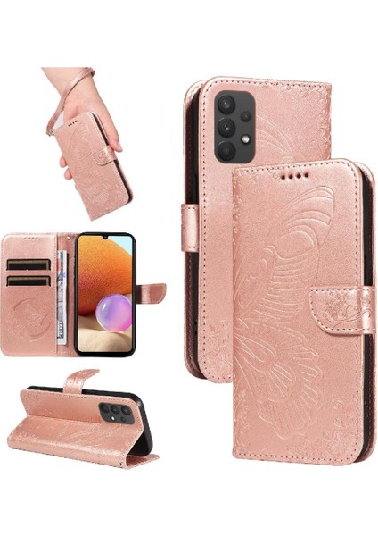Samsung Galaxy A32 5g Için Flip Case Yüksek Kalite Deri ile Kabartmalı (Yurt Dışından)