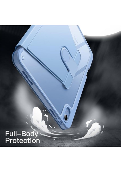 Apple iPad Air 11 Inç 6. Nesil (2024) Yatay ve Dikey Dönebilen Standlı Kalem Şarjına Uygun Darbe Dayanıklı Thermix Kılıf A2899 A2900 modelleri