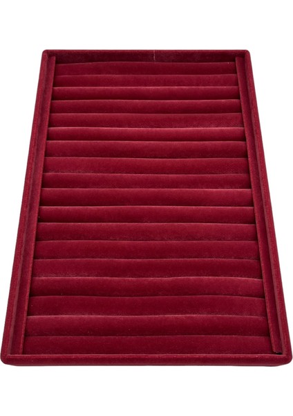 Yerli Üretim Büyük Boy Süet Kumaş Bordo Renk 34 cm / 24 cm Dikine Sosisli Yüzük Sergileme Standı fiyatları