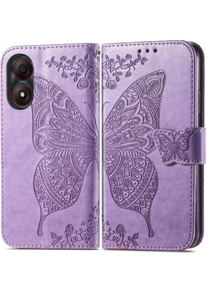 Zte A34 Flip Kapak Için Flip Case Darbeye Deri Kılıf Basit Iş (Yurt Dışından)